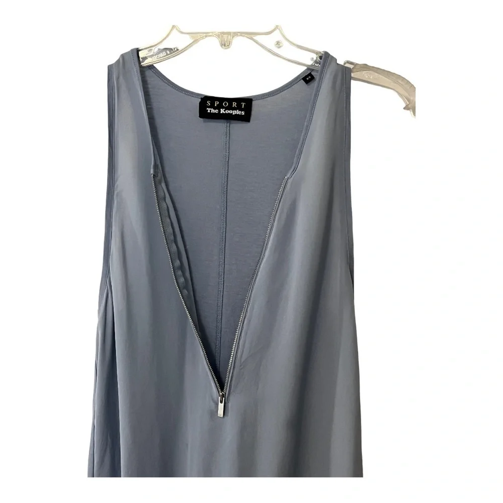 The Kooples Sport Silk Sleeveless Half Zip Front Women’s top Blue - Picture 6 of 15